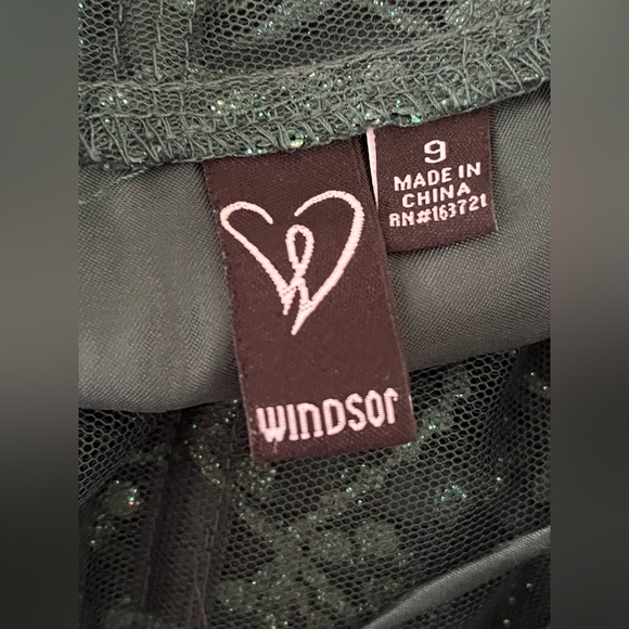 Windsor Lauren Sweetheart A-Line Glitter Green Sequin Dress Size 9 - Picture 5 of 16